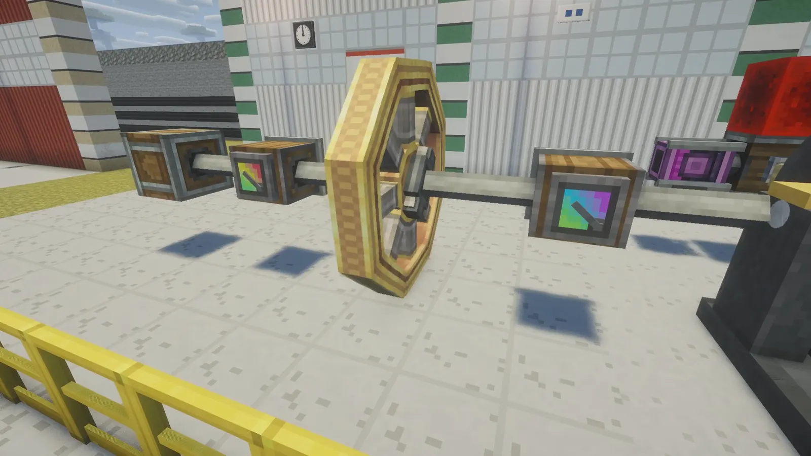 Steam engine flywheel driving a Create shaft